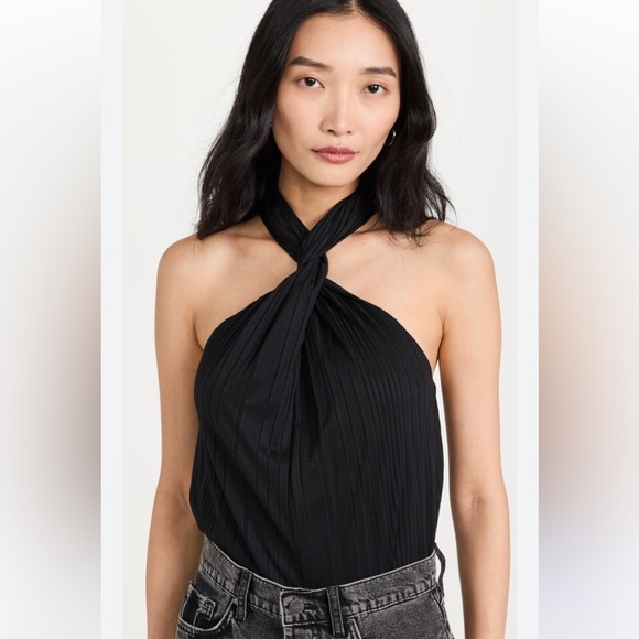 ANINE BING Agnes Top Size XS Black Color Twisted Front GUC - Picture 6 of 8